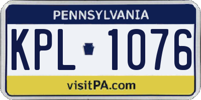 PA license plate KPL1076
