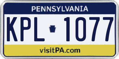 PA license plate KPL1077
