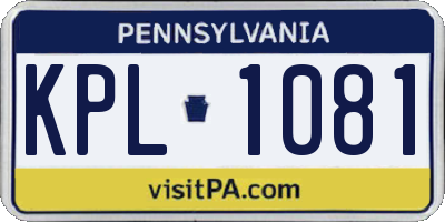 PA license plate KPL1081