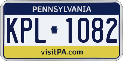 PA license plate KPL1082