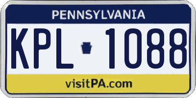 PA license plate KPL1088