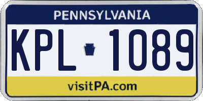PA license plate KPL1089