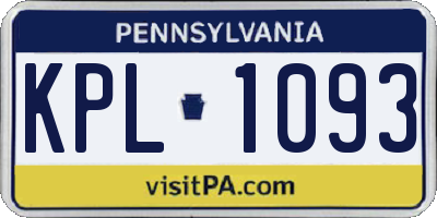 PA license plate KPL1093