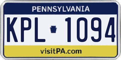 PA license plate KPL1094