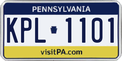 PA license plate KPL1101