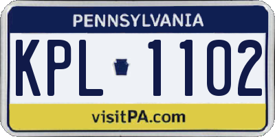 PA license plate KPL1102