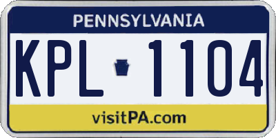PA license plate KPL1104
