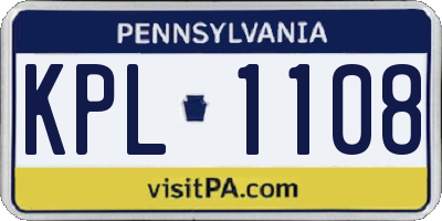 PA license plate KPL1108