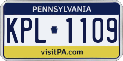 PA license plate KPL1109