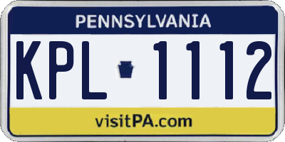 PA license plate KPL1112
