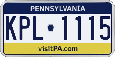 PA license plate KPL1115