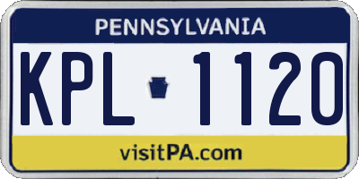 PA license plate KPL1120