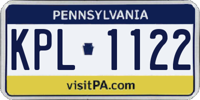 PA license plate KPL1122