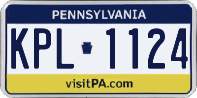 PA license plate KPL1124