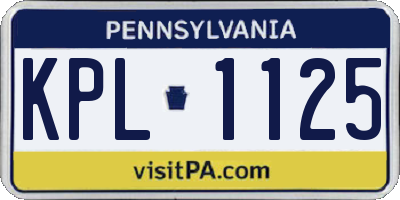 PA license plate KPL1125