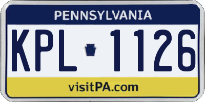 PA license plate KPL1126