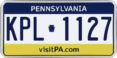 PA license plate KPL1127
