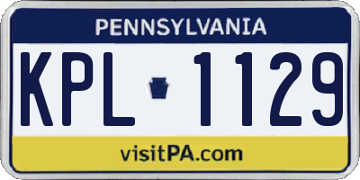 PA license plate KPL1129