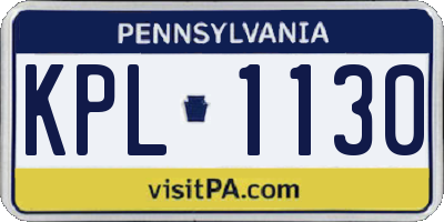 PA license plate KPL1130
