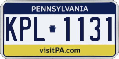 PA license plate KPL1131