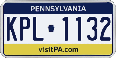 PA license plate KPL1132