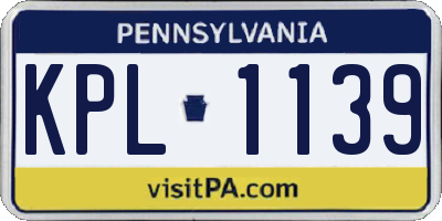 PA license plate KPL1139