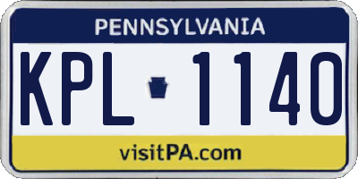 PA license plate KPL1140
