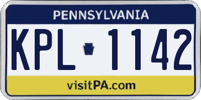 PA license plate KPL1142