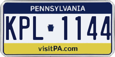 PA license plate KPL1144