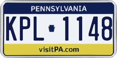 PA license plate KPL1148