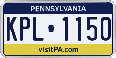 PA license plate KPL1150