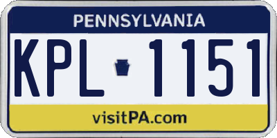 PA license plate KPL1151