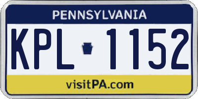 PA license plate KPL1152