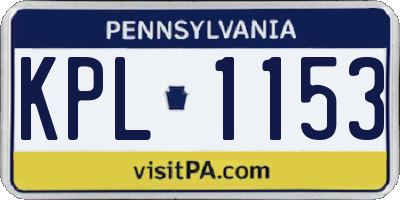 PA license plate KPL1153