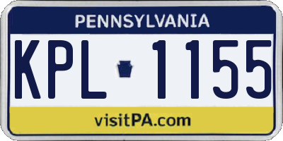 PA license plate KPL1155