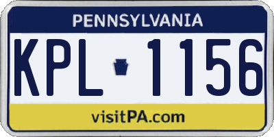 PA license plate KPL1156