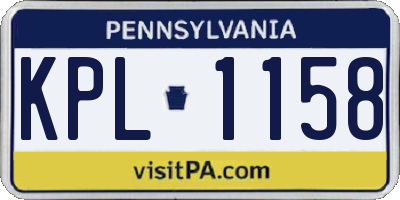 PA license plate KPL1158