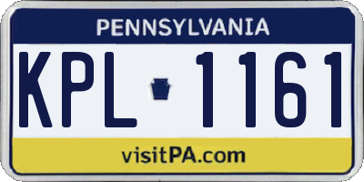 PA license plate KPL1161