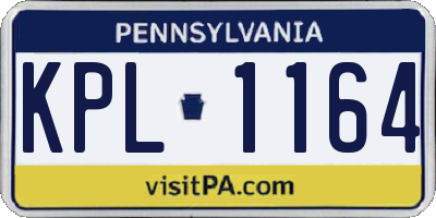 PA license plate KPL1164