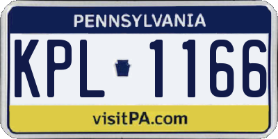 PA license plate KPL1166