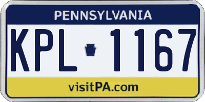 PA license plate KPL1167