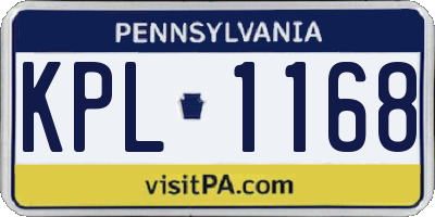 PA license plate KPL1168