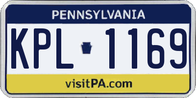 PA license plate KPL1169