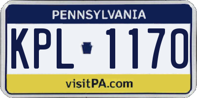 PA license plate KPL1170