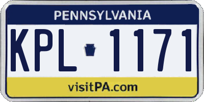 PA license plate KPL1171