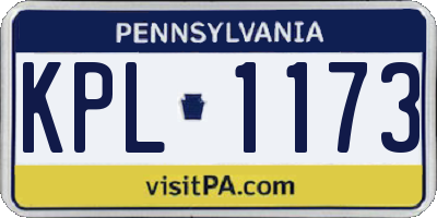 PA license plate KPL1173