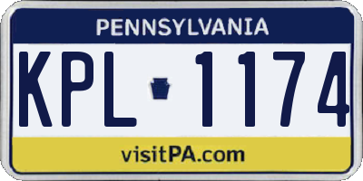 PA license plate KPL1174