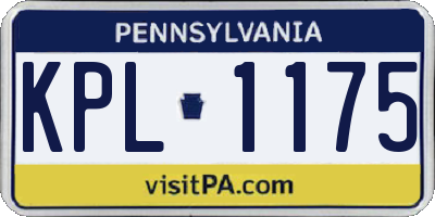 PA license plate KPL1175