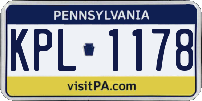 PA license plate KPL1178