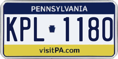 PA license plate KPL1180